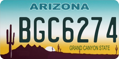 AZ license plate BGC6274
