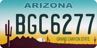 AZ license plate BGC6277