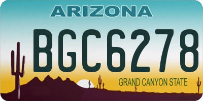 AZ license plate BGC6278