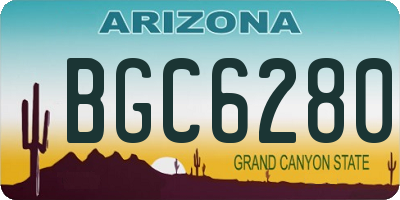 AZ license plate BGC6280