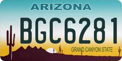 AZ license plate BGC6281