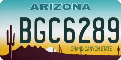 AZ license plate BGC6289