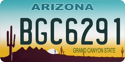 AZ license plate BGC6291