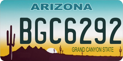 AZ license plate BGC6292