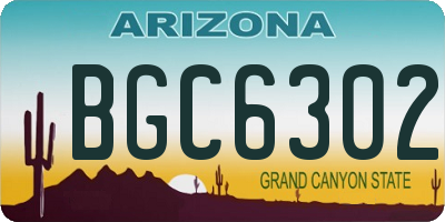 AZ license plate BGC6302