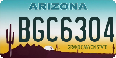 AZ license plate BGC6304