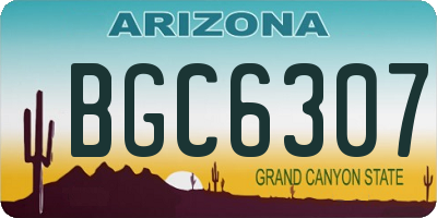 AZ license plate BGC6307