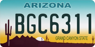AZ license plate BGC6311