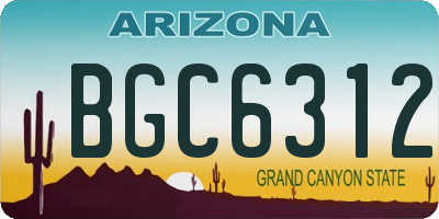 AZ license plate BGC6312