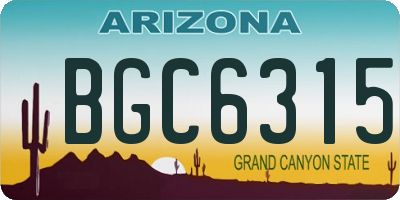 AZ license plate BGC6315