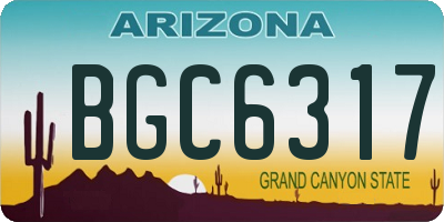AZ license plate BGC6317