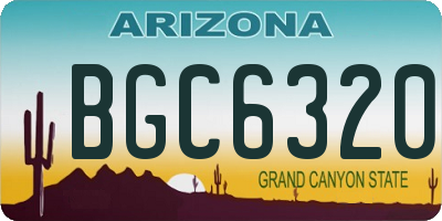 AZ license plate BGC6320