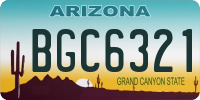 AZ license plate BGC6321