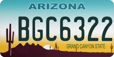 AZ license plate BGC6322
