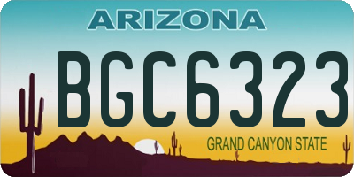 AZ license plate BGC6323