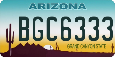 AZ license plate BGC6333
