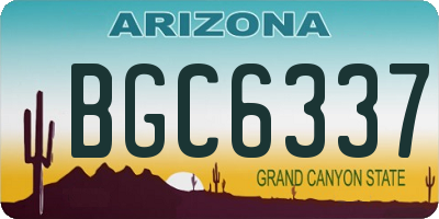 AZ license plate BGC6337