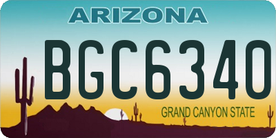 AZ license plate BGC6340