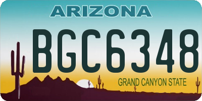 AZ license plate BGC6348
