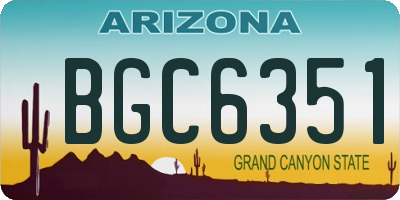 AZ license plate BGC6351