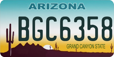 AZ license plate BGC6358