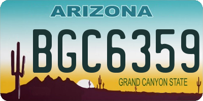 AZ license plate BGC6359
