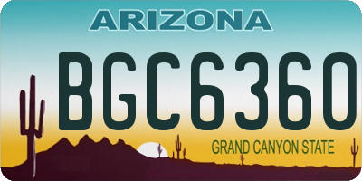 AZ license plate BGC6360
