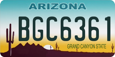 AZ license plate BGC6361