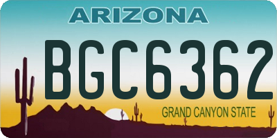 AZ license plate BGC6362
