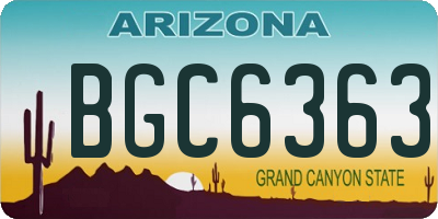 AZ license plate BGC6363
