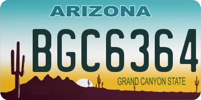 AZ license plate BGC6364