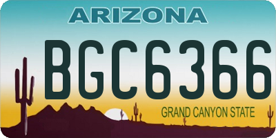AZ license plate BGC6366