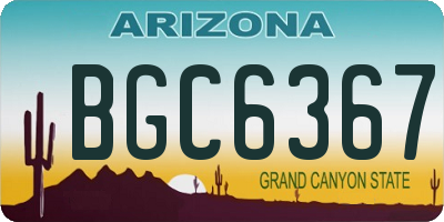 AZ license plate BGC6367