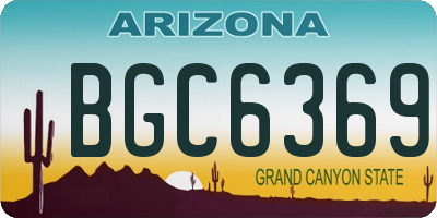 AZ license plate BGC6369