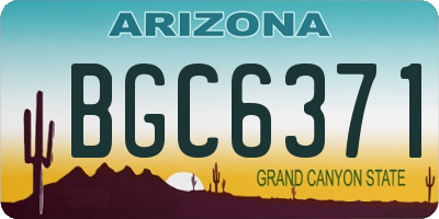 AZ license plate BGC6371