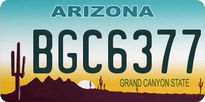 AZ license plate BGC6377