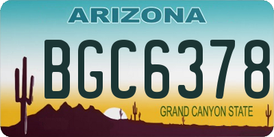 AZ license plate BGC6378