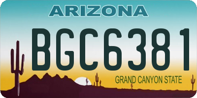 AZ license plate BGC6381