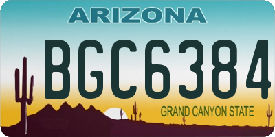 AZ license plate BGC6384