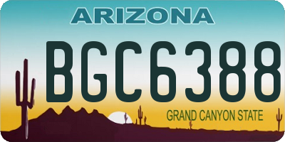 AZ license plate BGC6388