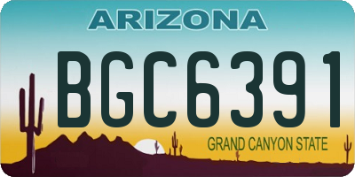 AZ license plate BGC6391
