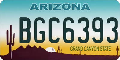 AZ license plate BGC6393