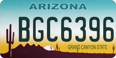 AZ license plate BGC6396