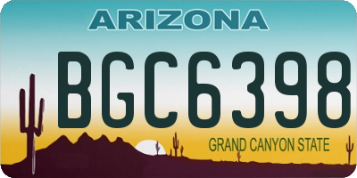 AZ license plate BGC6398