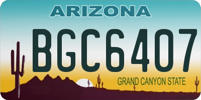 AZ license plate BGC6407