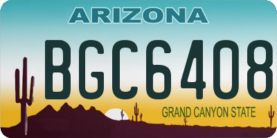 AZ license plate BGC6408