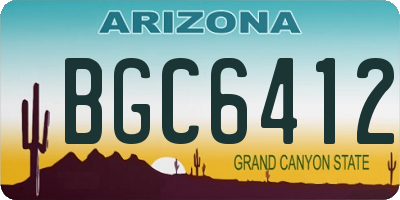 AZ license plate BGC6412