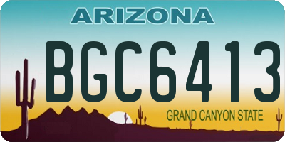 AZ license plate BGC6413