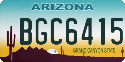 AZ license plate BGC6415