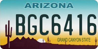 AZ license plate BGC6416
